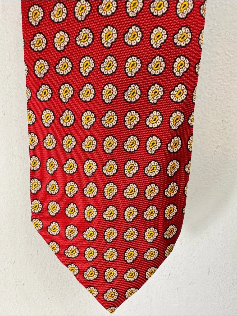 Vintage Polo Ralph Lauren Silk Necktie Mens Red Paisley Designer Tie 58 x 4